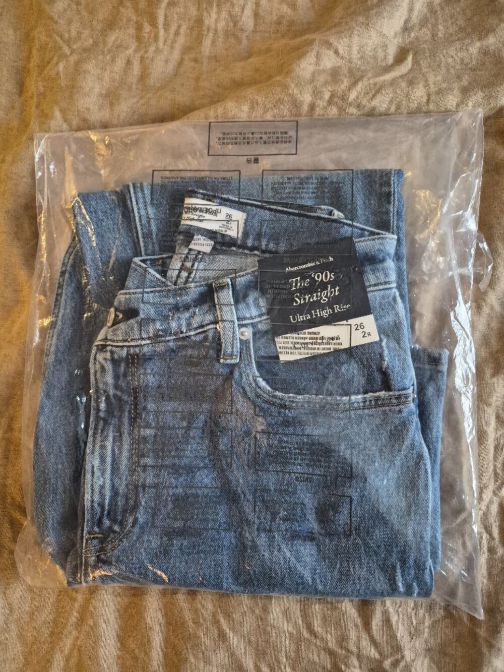 Jeans The 90's straight ultra high rise Curve love Abercrombie & Fitch Size 26R - Picture 6 of 6